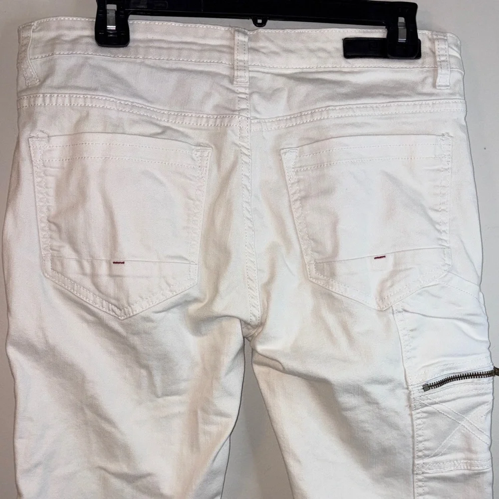 Black Premium Men's White Skinny Flex Jeans Size 32 / 34 #115 🏷️ - Picture 11 of 16